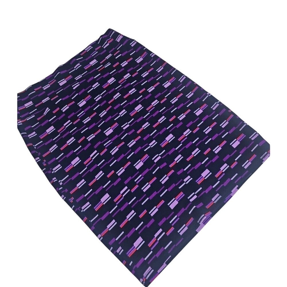 LuLaRoe Purple Geometric Print Pencil Skirt Career Casual Size L Nwot